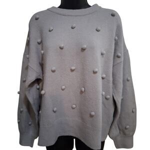 Madewell Shirt Medium Lavender Sweater Merino Wool Blend Puffball Design Cozy